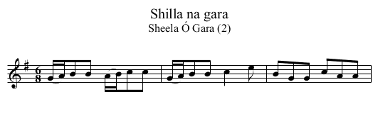 Shilla na gara - staff notation