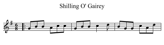 Shilling O' Gairey - staff notation