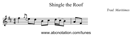 Shingle the Roof - staff notation