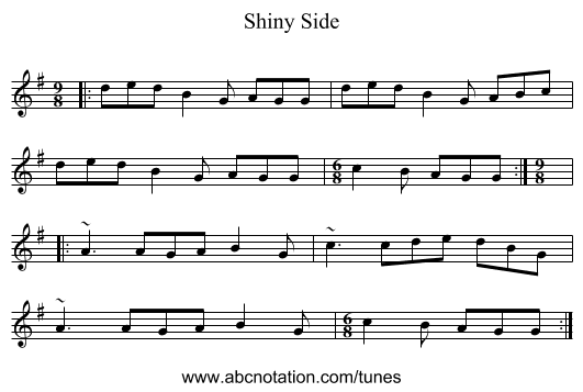 Shiny Side - staff notation