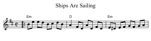 Ships Are Sailing - staff notation
