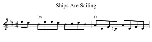 Ships Are Sailing - staff notation