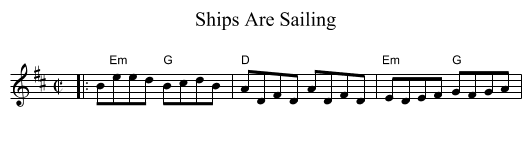 Ships Are Sailing - staff notation
