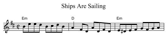 Ships Are Sailing - staff notation