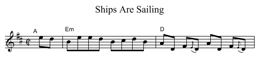 Ships Are Sailing - staff notation