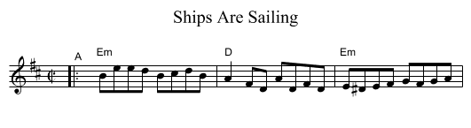 Ships Are Sailing - staff notation