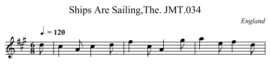 Ships Are Sailing,The. JMT.034 - staff notation