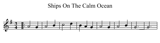Ships On The Calm Ocean - staff notation