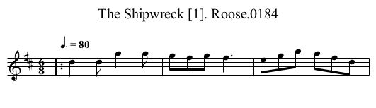 Shipwreck [1]. Roose.0184, The - staff notation
