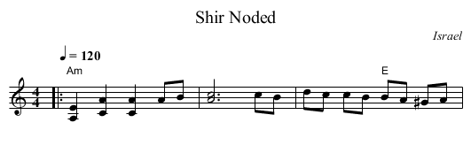 Shir Noded - staff notation