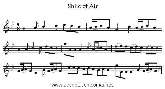 Shire of Air - staff notation