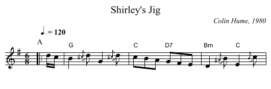Shirley's Jig - staff notation