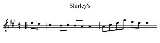 Shirley's - staff notation