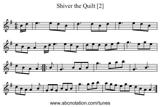 Shiver the Quilt [2] - staff notation