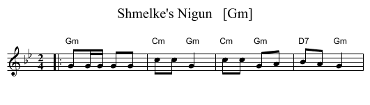 Shmelke's Nigun   [Gm] - staff notation