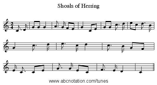 Shoals of Herring - staff notation