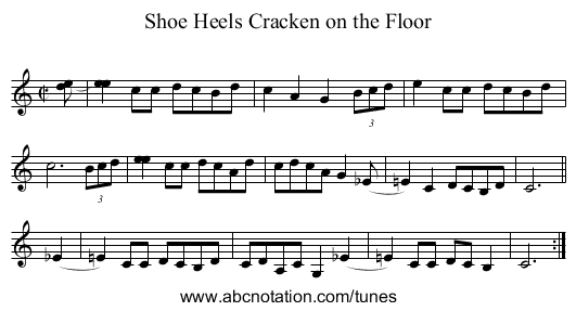 Shoe Heels Cracken on the Floor - staff notation