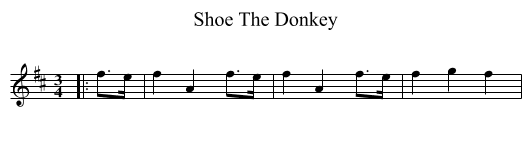 Shoe The Donkey - staff notation