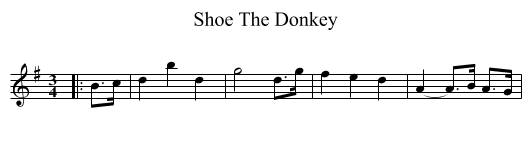 Shoe The Donkey - staff notation