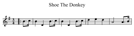 Shoe The Donkey - staff notation