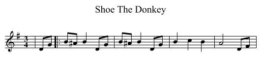 Shoe The Donkey - staff notation