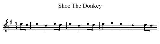 Shoe The Donkey - staff notation