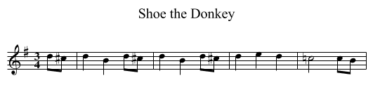 Shoe the Donkey - staff notation
