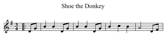 Shoe the Donkey - staff notation