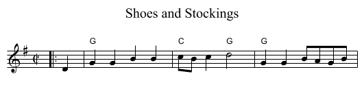 Shoes and Stockings - staff notation