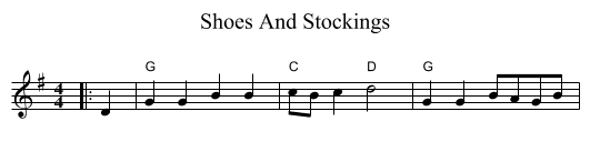 Shoes And Stockings - staff notation