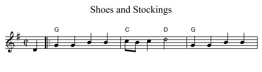 Shoes and Stockings - staff notation