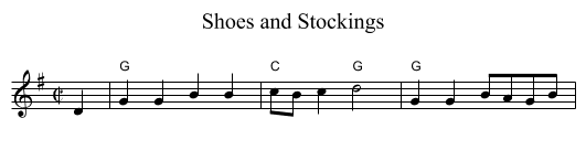 Shoes and Stockings - staff notation