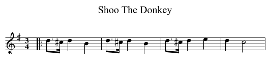 Shoo The Donkey - staff notation