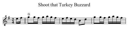 Shoot that Turkey Buzzard - staff notation