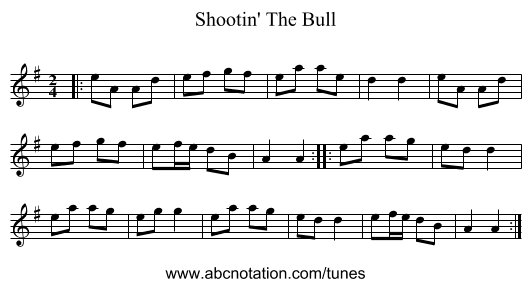 Shootin' The Bull - staff notation