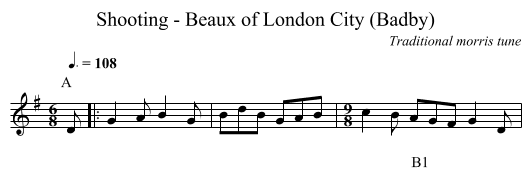 Shooting - Beaux of London City (Badby) - staff notation