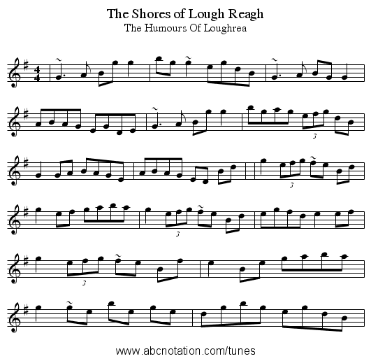 Shores of Lough Reagh, The - staff notation