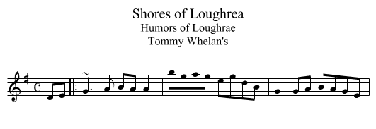 Shores of Loughrea - staff notation