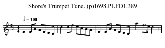 Shore's Trumpet Tune. (p)1698.PLFD1.389 - staff notation