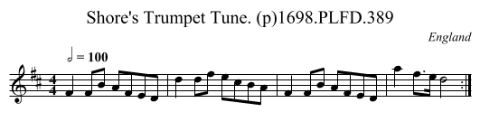 Shore's Trumpet Tune. (p)1698.PLFD.389 - staff notation