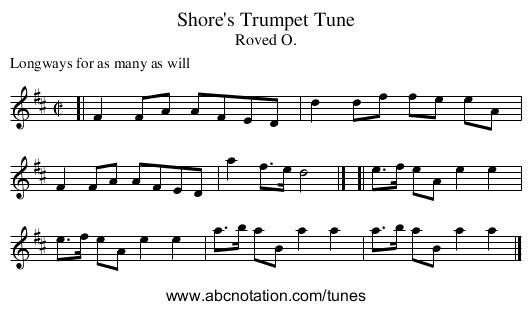 Shore's Trumpet Tune - staff notation