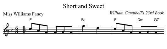 Short and Sweet - staff notation