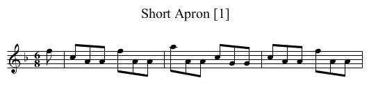 Short Apron [1] - staff notation