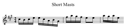 Short Masts - staff notation