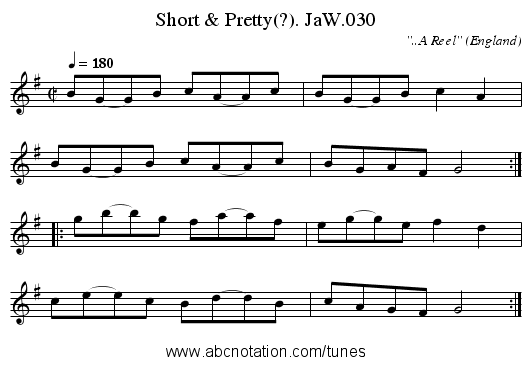Short & Pretty(?). JaW.030 - staff notation