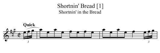 Shortnin' Bread [1] - staff notation