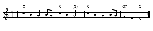 Shortnin' Bread - staff notation