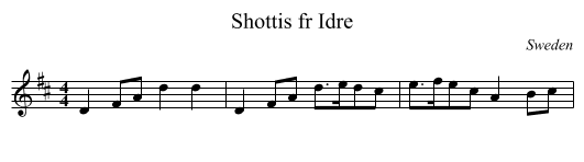 Shottis fr Idre - staff notation