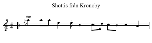 Shottis fr&aring;n Kronoby - staff notation