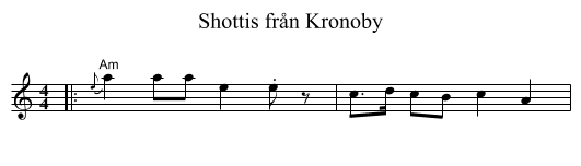 Shottis fr&aring;n Kronoby - staff notation